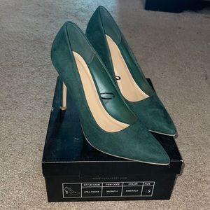 Green Suede Pumps
